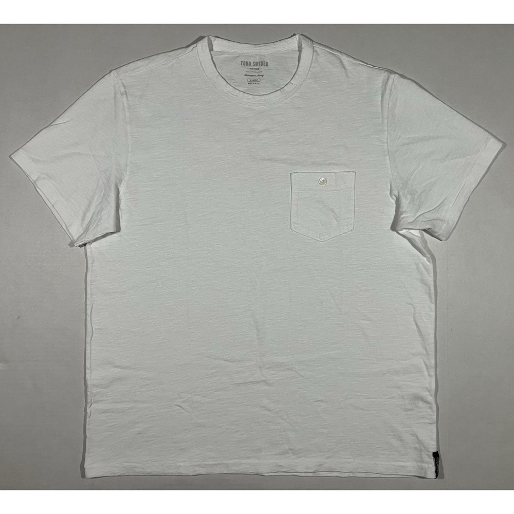 Todd Snyder New York Homespun Jersey Mens XL T Shirt White Pocket Short Sleeve